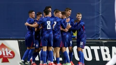 Slavlje U-21 reprezentacija nakon gola Grčkoj