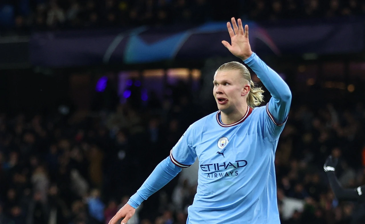 Haaland slavi svoj peti pogodak na utakmici, Foto: Carl Recine/REUTERS