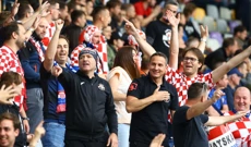 Hrvatski navijači u Mariboru , Foto: Borut Živulović/REUTERS