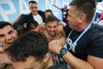 Slavlje igrača s trenerom Radomirom Đalovićem, Foto: Sanjin Strukic/Pixsell