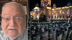 Žarko Korać; policijske snage u blizini parlamenta u Beogradu 