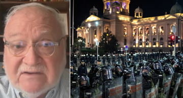 Žarko Korać; policijske snage u blizini parlamenta u Beogradu 