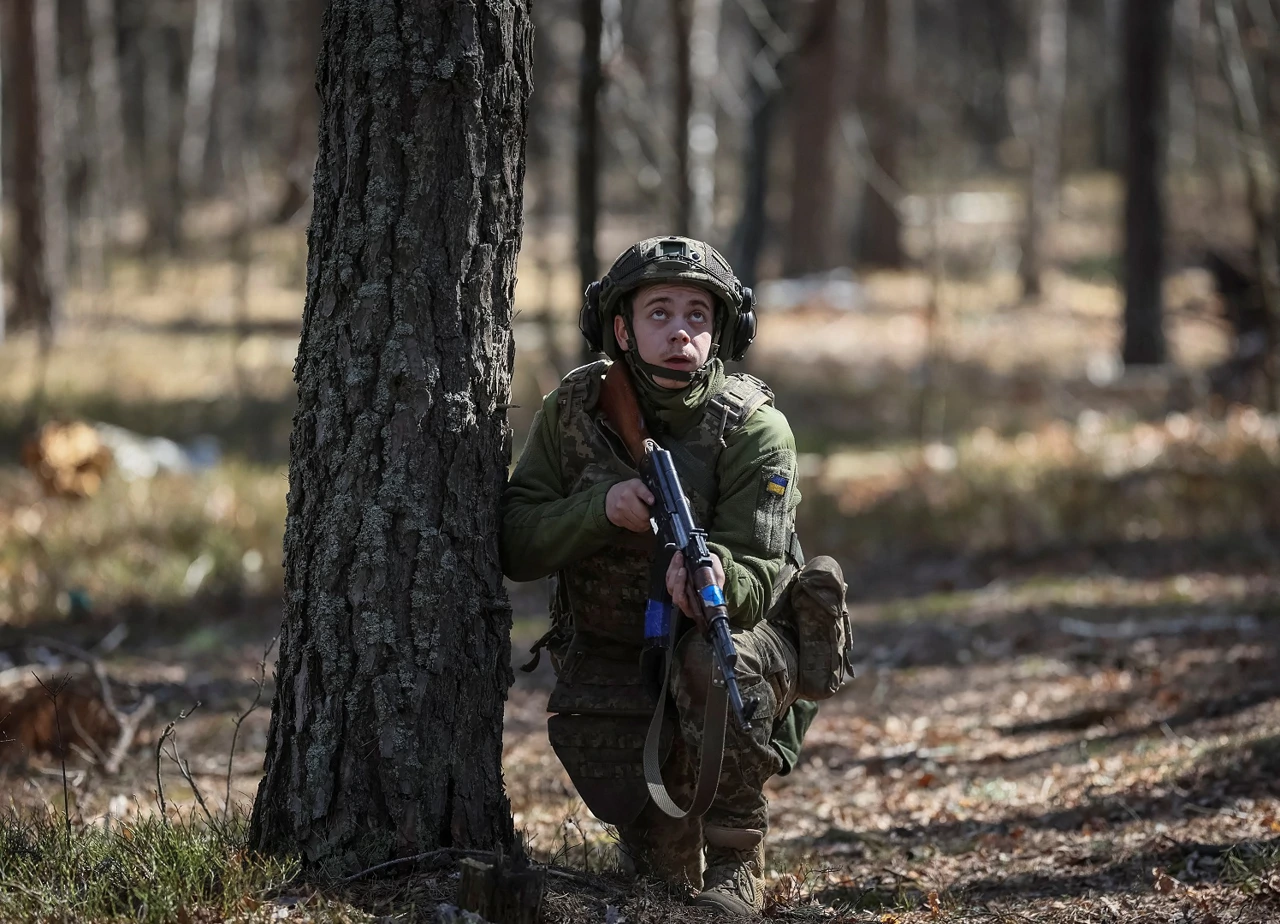 Mladi ukrajinski regruti na vojnim vježbama, Foto: Gleb Garanich/Reuters