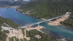 Pogled iz zraka na most Ston uoči svečanog otvorenja