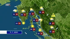 Vremenska prognoza, 11.7.2021., Foto: HTV/HRT