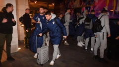 Pjaca i Kovačić pred hotelom Meridien Lav u Splitu