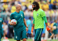Claudio Taffarel s Alissonom Beckerom tijekom zagrijavanja , Foto: Caean Couto/IMAGN IMAGES/REUTERS