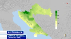 ukupna količina oborine u siječnju 2024., Foto: DHMZ/HTV/HRT