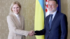 Predsjednik Sabora Gordan Jandroković i potpredsjednica ukrajinskog parlamenta Olena Kondratiuk