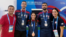 Ivan i Anđelo Kvesić, Ema Sgardelli s nacionalnim trenerima Davorom Mrzakom i Ivanom Bebek-Bašić