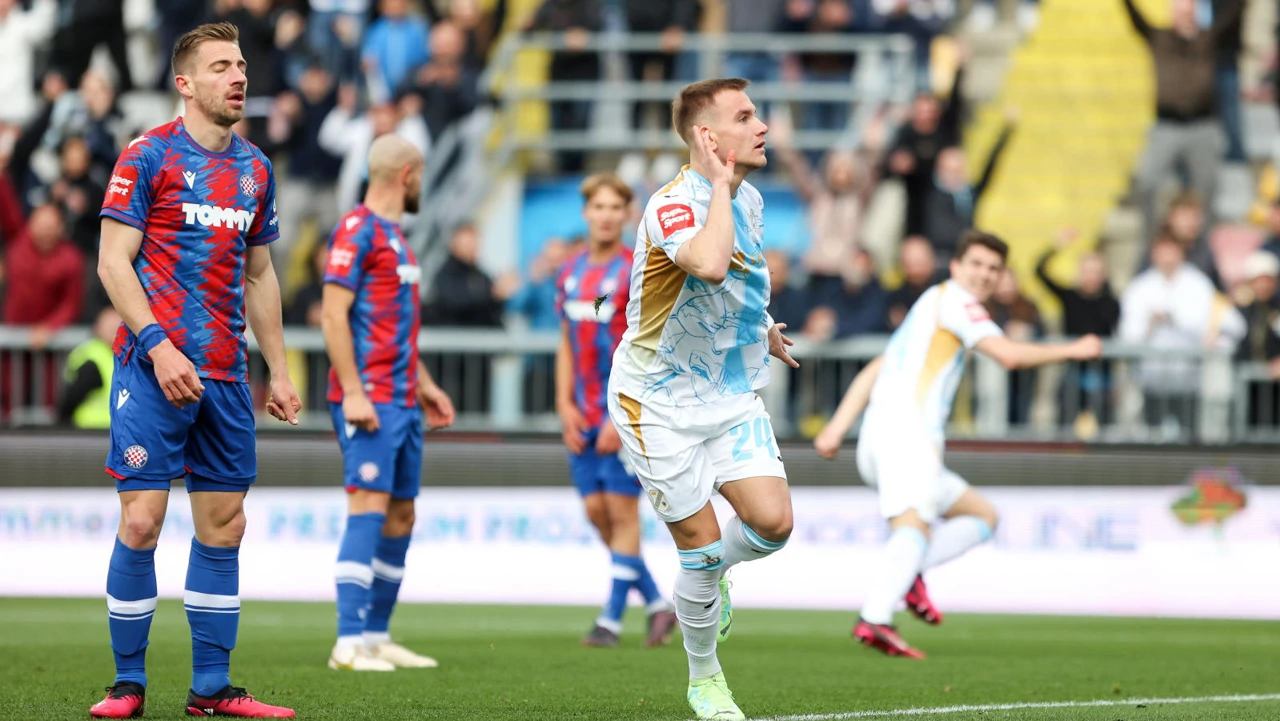 Matija Frigan slavi gol Hajduku u devetoj minuti, Foto: Nel Pavletić/PIXSELL