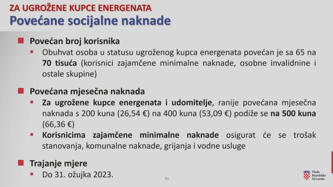 Za ugrožene kupce energenata