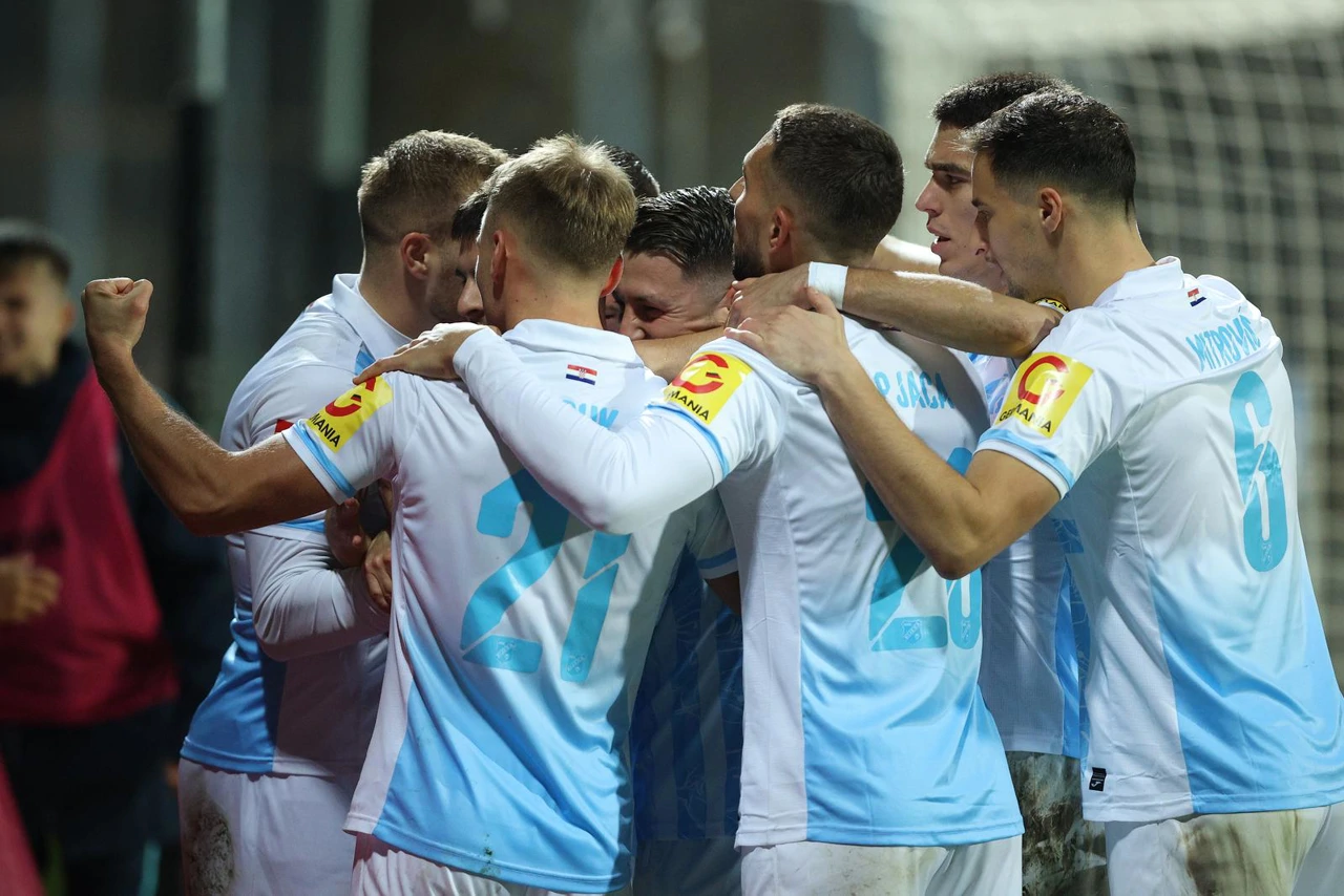Rijeka - Dinamo. Slavlje igrača Rijeke