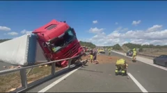Prevrnuo se kamion na A1, Foto: HTV/HRT
