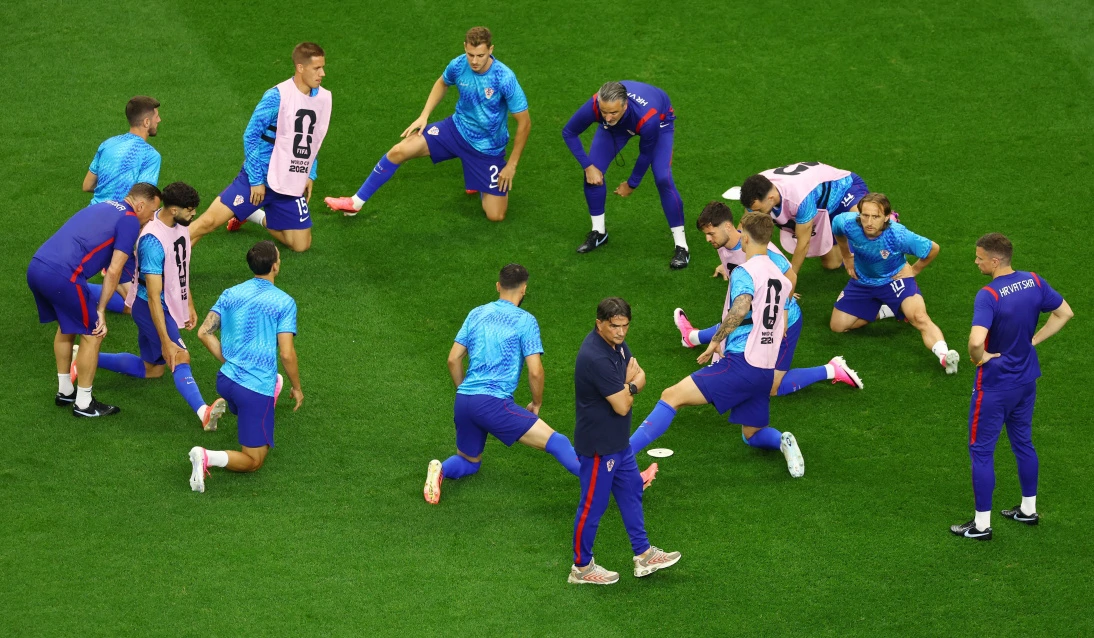 Hrvatski reprezentativci na zagrijavanju , Foto: Issei Kato/REUTERS