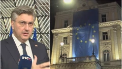Andrej Plenković; u Sarajevu zastava EU 