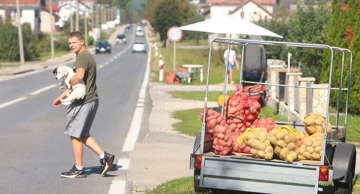 Prodaja ličkog krumpira uz cestu