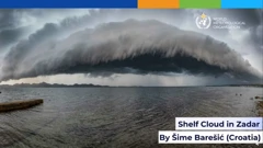 "Shelf cloud in Zadar" - posebno pohvaljena fotografija od strane SMO, Foto: Šime Barešić/SMO-WMO/HRT