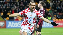 Lovro Majer slavi pogodak Latviji , Foto: Ante Čizmić/CROPIX