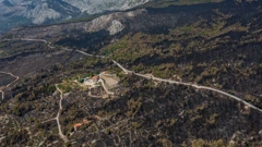 Fotografija iz zraka opožarenog područja Parka prirode Biokovo  