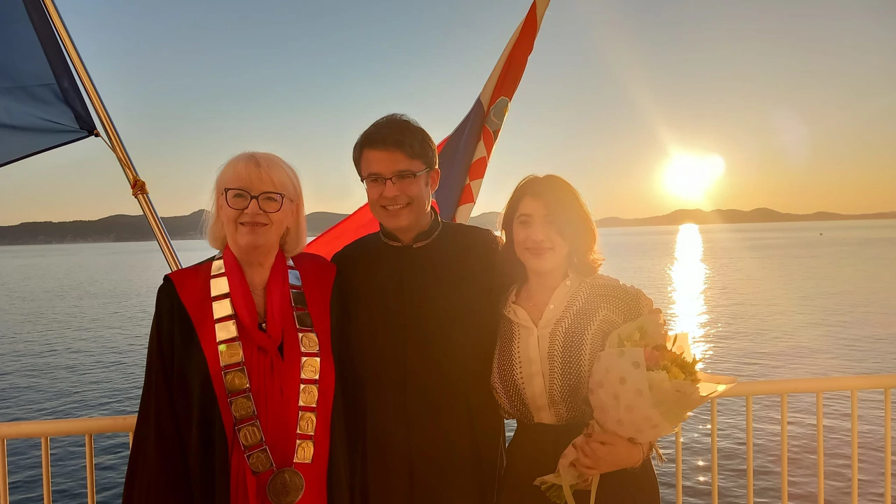 Rektorica Vican, prof. Šestan i kći Maja, Foto: V. Šetka/HRT Radio Zadar