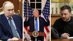 Vladimir Putin, Donald Trump, Volodimir Zelenski