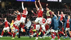 Slavlje nogometaša Arsenala nakon ulaska u finale, Foto: Dylan Martinez /REUTERS