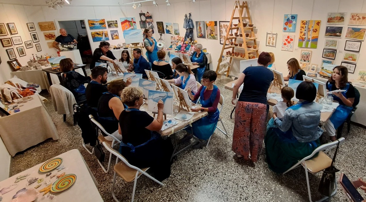 Paint and wine