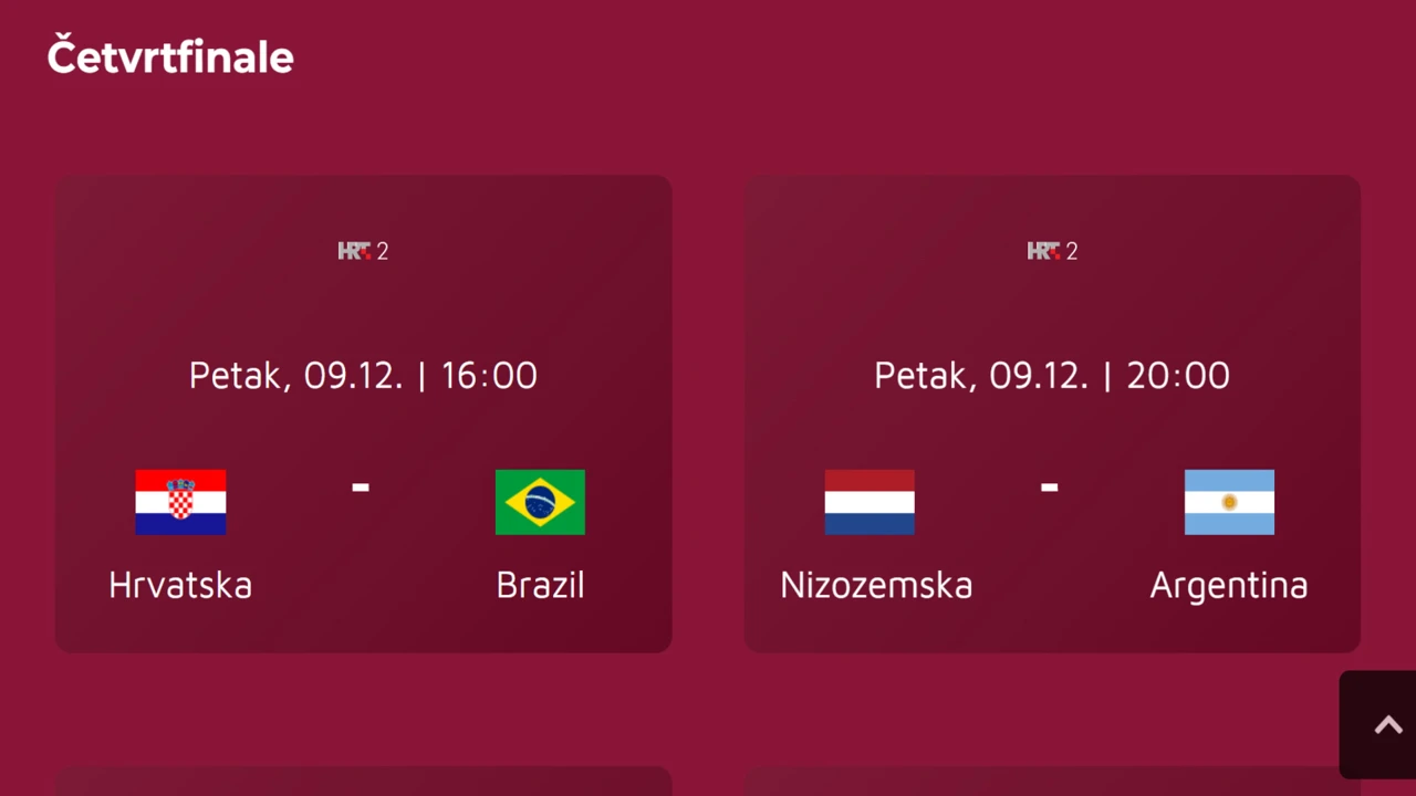 Raspored utakmica - petak 9. prosinca  