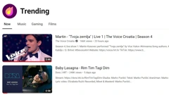 Polufinalist The Voicea Martin Kosovec pokorio YouTube, prvi je u trendingu