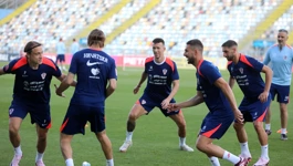 Hrvatska nogometna reprezentacija na treningu na Rujevici