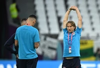 Luka Modrić i suigrači u 'inspekciji' terena uoči Brazila, Foto: /Dylan Martinez/REUTERS