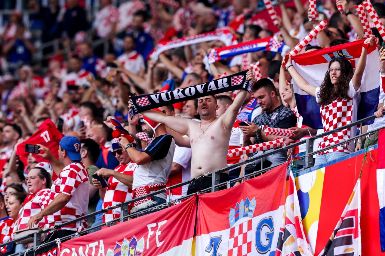 Hrvatski navijači na tribinama    , Foto: Luka Stanzl/PIXSELL