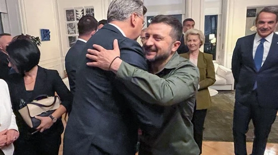 Prime Minister Andrej Plenković and Ukrainian President Volodymyr Zelensky 