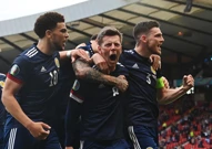 Callum McGregor i suigrači slave gol za 1:1  , Foto: Paul Ellis/Pool via REUTERS