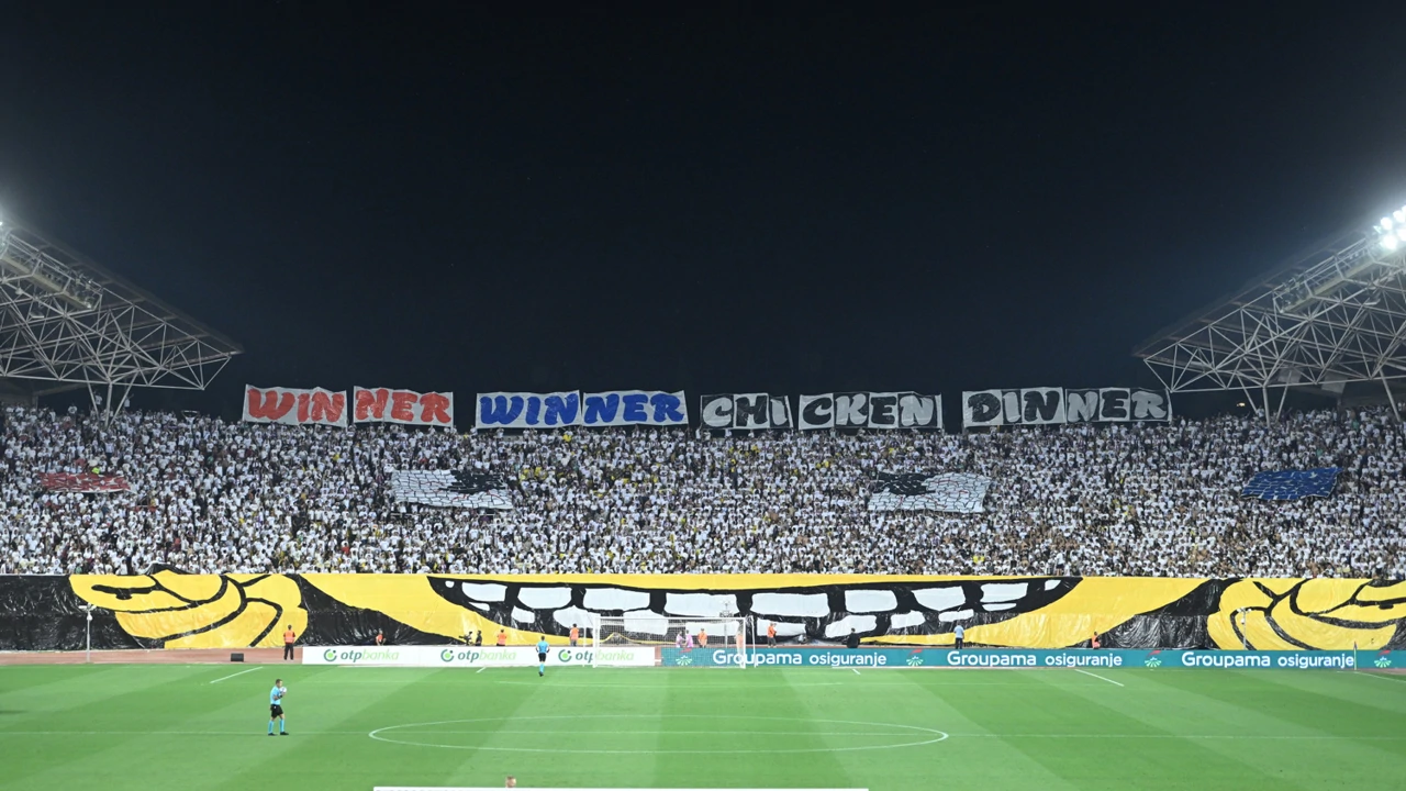 Torcida razvila koreografiju preko cijele tribine, Foto: Ante Cizmic/CROPIX