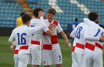 Slavlje hrvatske U-19 reprezentacije nakon pogotka, Foto: Željko Hajdinjak/CROPIX