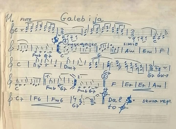 Note pjesme "Galeb i ja"