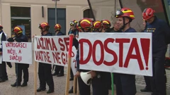 Prosvjed vatrogasaca, Foto: HTV/HRT