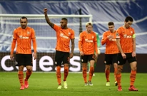 Igrači Šahtara slave pogodak u Madridu, Foto: Sergio Perez/REUTERS