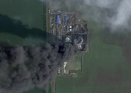 Satelitska snimka požara u skladištu nafte u Krasnodaru, Foto: Planet Labs PBC/Reuters