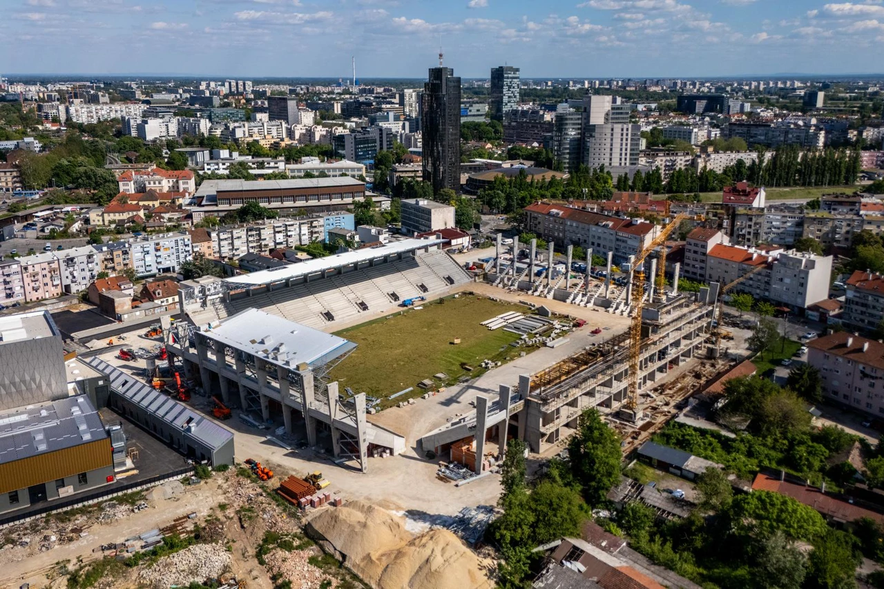 Pogled iz zraka na rekonstrukciju stadiona u Kranjčevićevoj  , Foto: Igor Kralj/PIXSELL