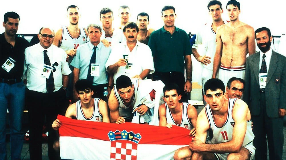 Selección de básquetbol en Barcelona 1992 (Foto: Monografía Dražen Petrović)
