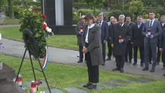 Izaslanstvo HDZ-a položio vijenac na grobu Gojka Šuška, Foto: HTV/HRT