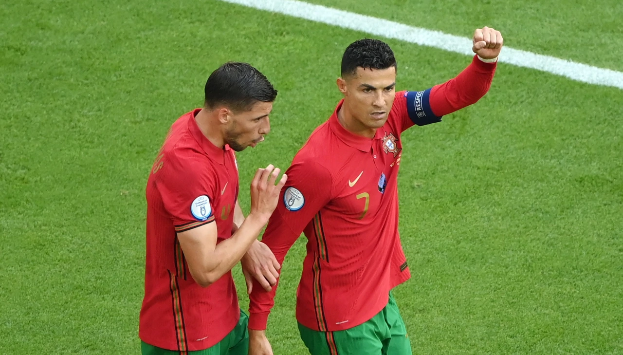 Cristiano Ronaldo slavi pogodak, Foto: Matthias Hangst/REUTERS