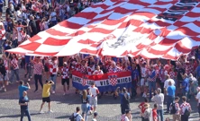 U Leipzig stigla najveća hrvatska navijačka zastava dugačka 107 metara  , Foto: Sanjin Strukić/PIXSELL