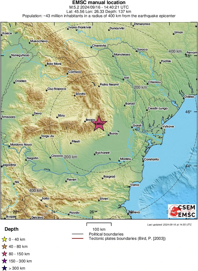 Potres magnitude 5,2 u Rumunjskoj
