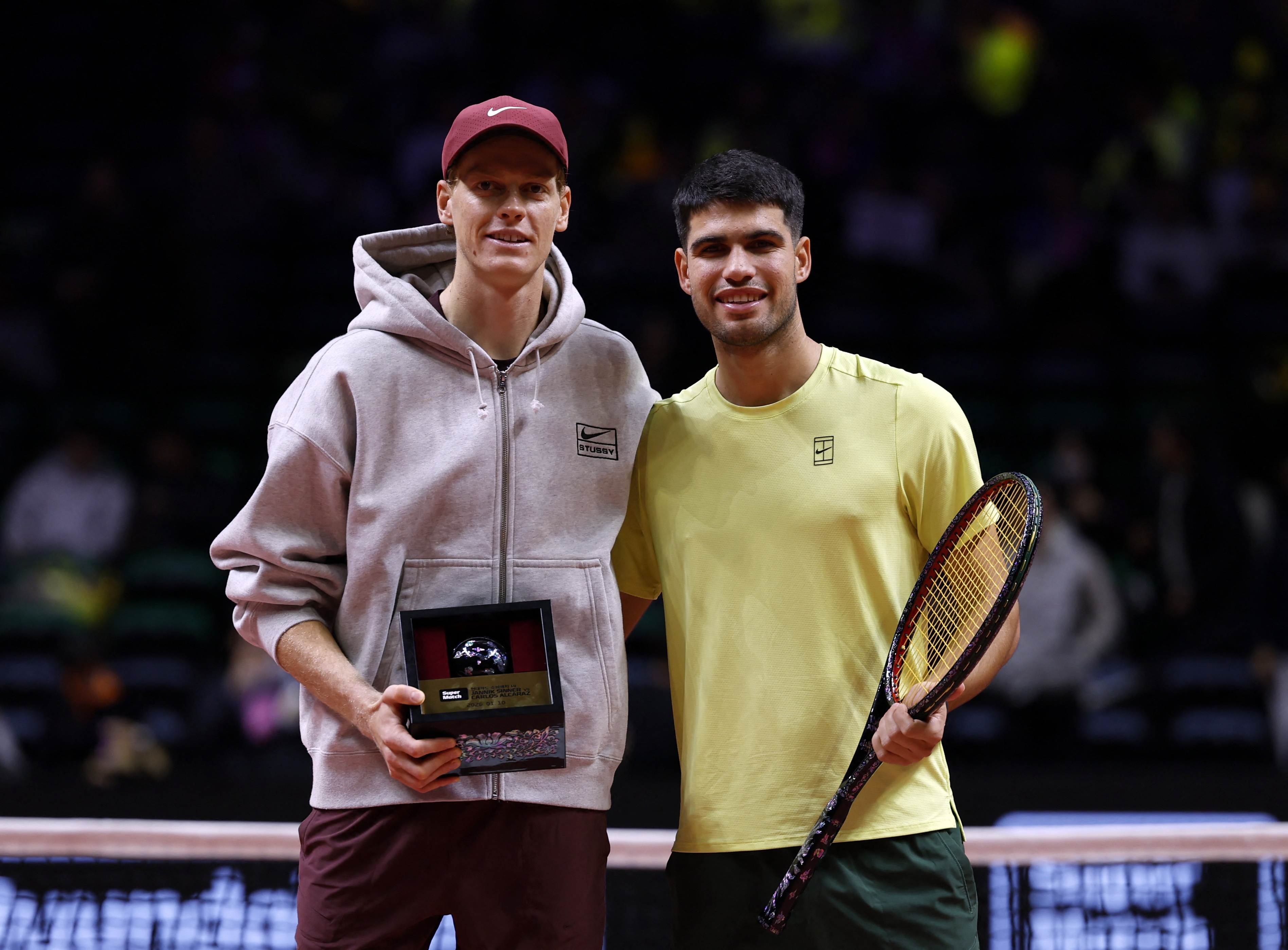 2026 01 10t095118z 427962993 up1em1a0rdh9p rtrmadp 3 tennis exhibition alcaraz sinner 20260110110626