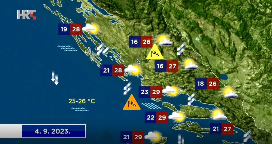 Vremenska prognoza, Foto: Dnevnik/HTV/HRT