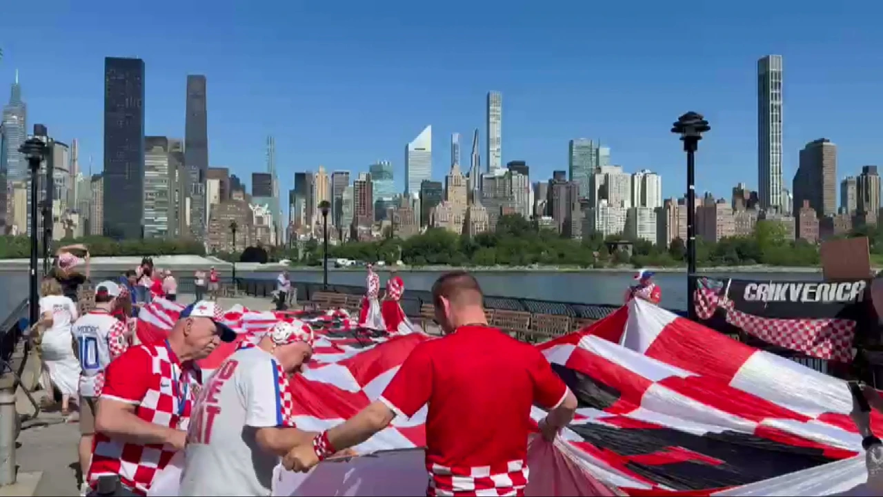 Razvijanje hrvatske zastave u New Yorku, Foto: HTV/HRT